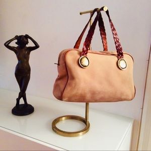 Vintage Ghurka suede Satchel handbag  #48